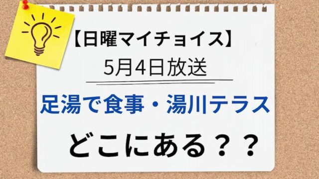 日曜マイチョイス　湯川テラス　アイキャッチ